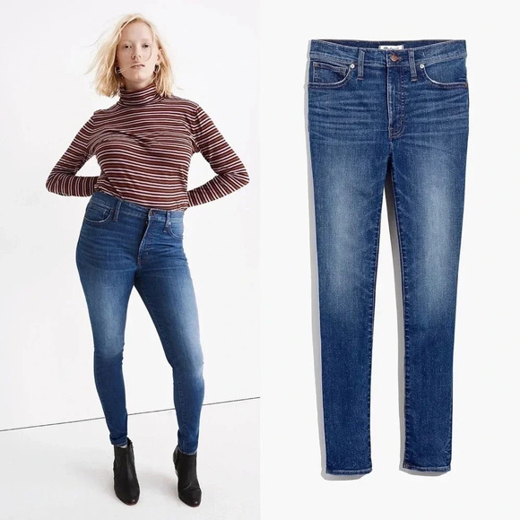 MADEWELL | Mid Rise Skinny Jeans Stretch Pendale Wash Magic Pockets Denim - Picture 1 of 10